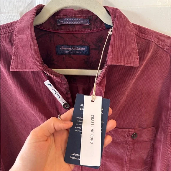NWT Tommy Bahama Coastline Cord Stretch Sun Fade Shirt